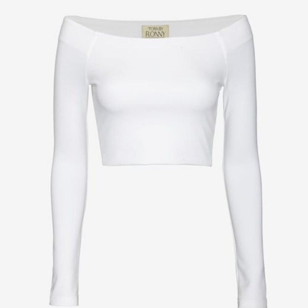 White long sleeve crop top